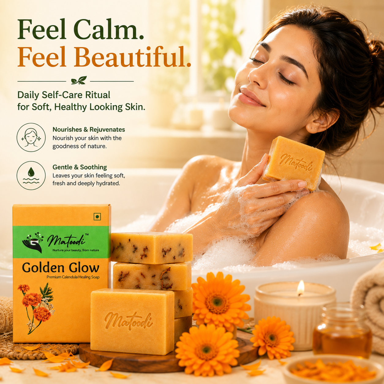 Golden Glow – Calendula Herbal Soap - Image 2