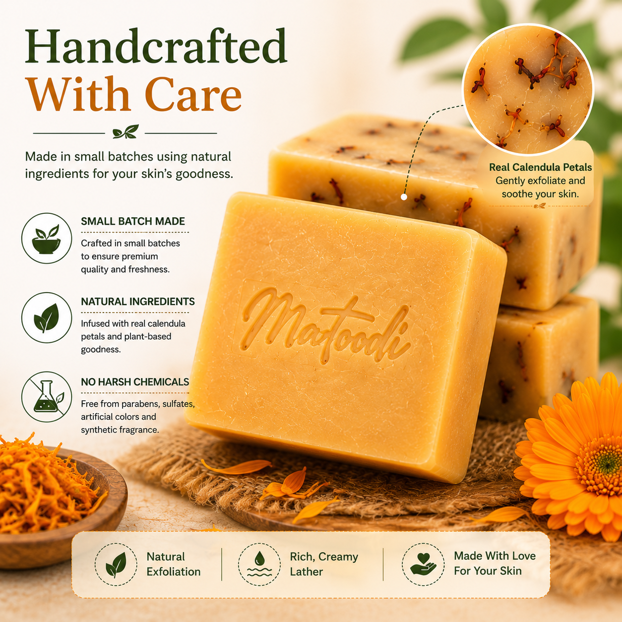 Golden Glow – Calendula Herbal Soap - Image 3