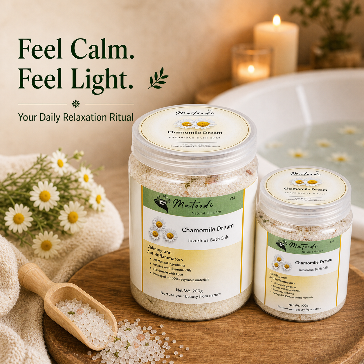 Chamomile Bath Salt – Calming & Relaxing Natural Soak - Image 4