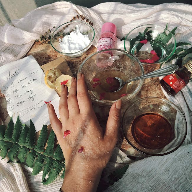 A hand preparing natural skincare with organic ingredients in Shimla, HP, India.